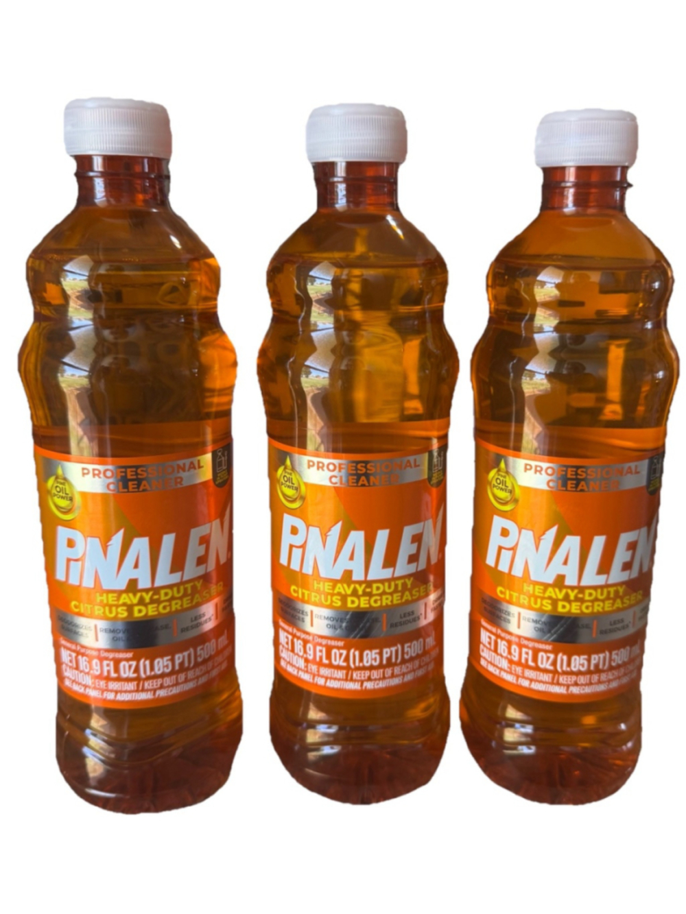 Pinalen Heavy Duty Citrus Degreaser 3 Pack Professional Cleaner 16.9 Oz Each